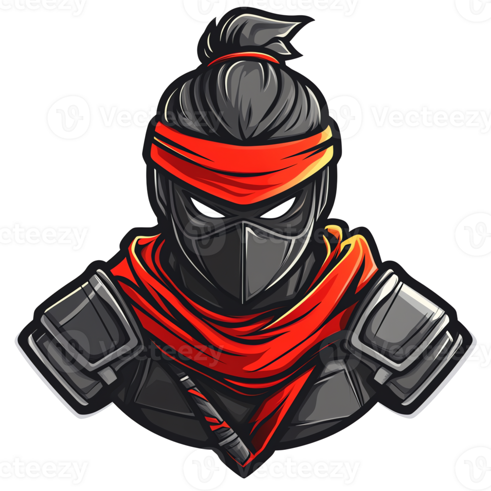 Mysterious ninja on a transparent background png