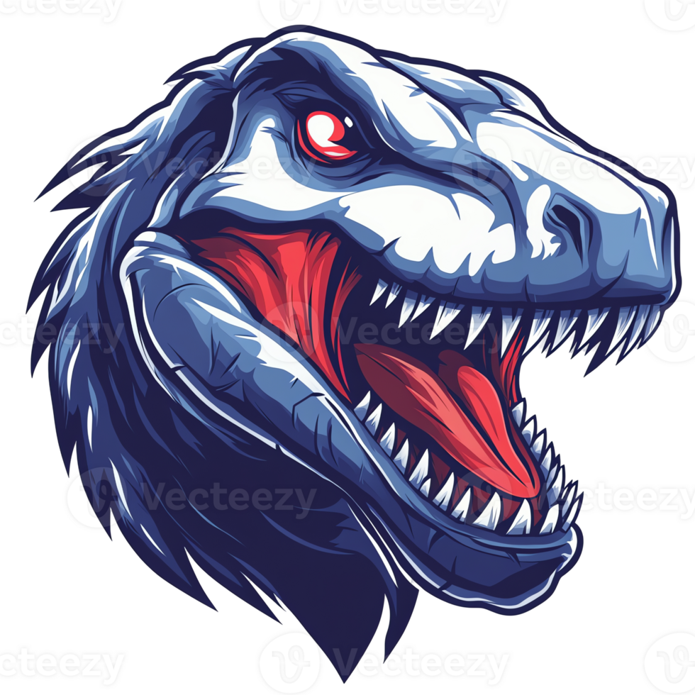 Fierce t rex head illustration a powerful and detailed design on a transparent background perfect for logos and gaming png