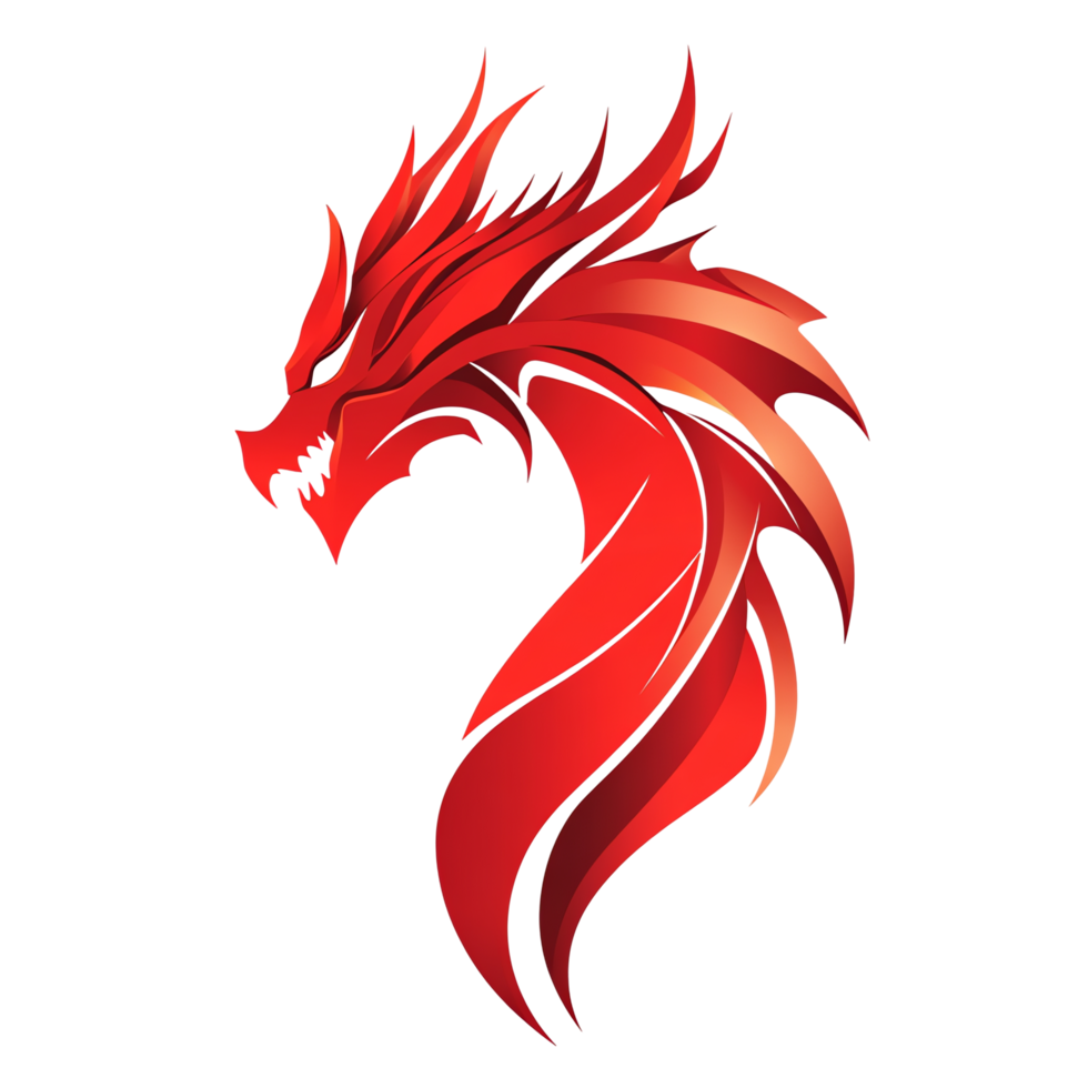 Red dragon head on transparent background png