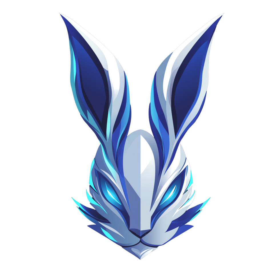 Glowing rabbit logo on transparent background png
