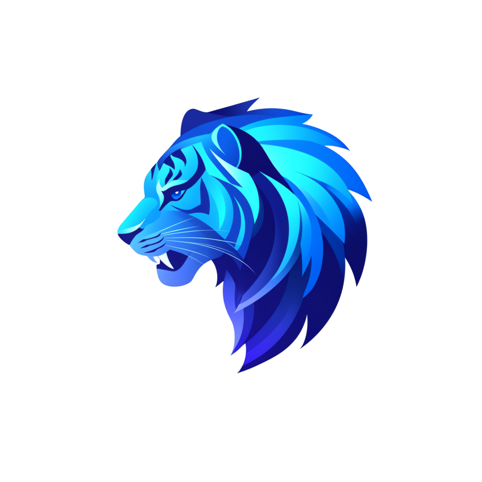 Majestic blue tiger profile on transparent background a stunning digital artwork png