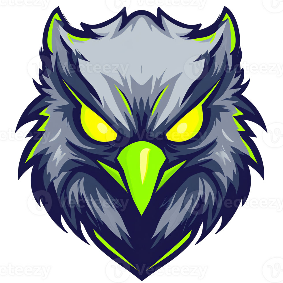 Fierce owl logo a powerful and stylish gaming logo design on transparent background png
