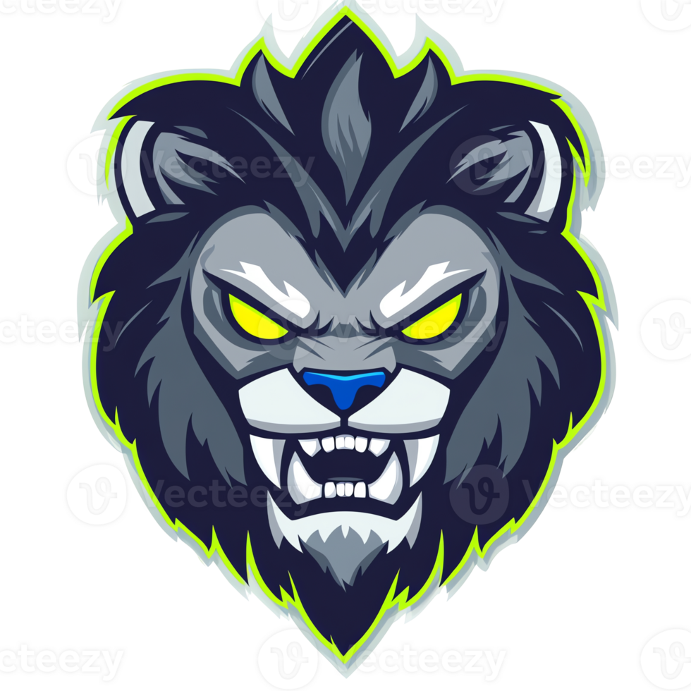 Fierce lion mascot logo a powerful and memorable design for gaming teams and sports on transparent background png