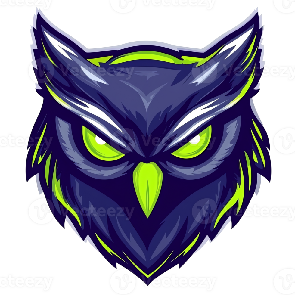 Fierce owl logo design on transparent background a powerful symbol of wisdom and strength png