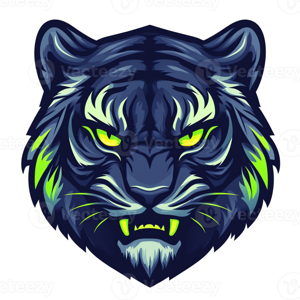 A majestic tiger head on a transparent background png