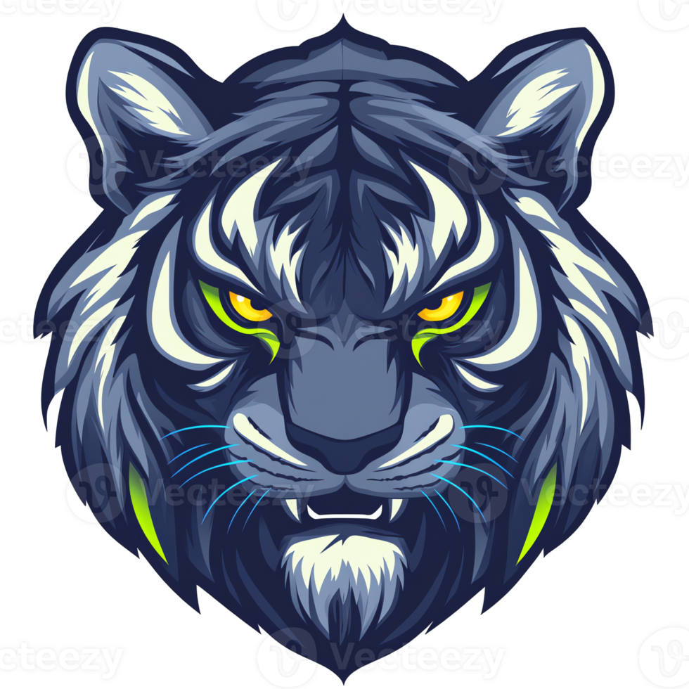 Powerful tiger graphic on transparent background png