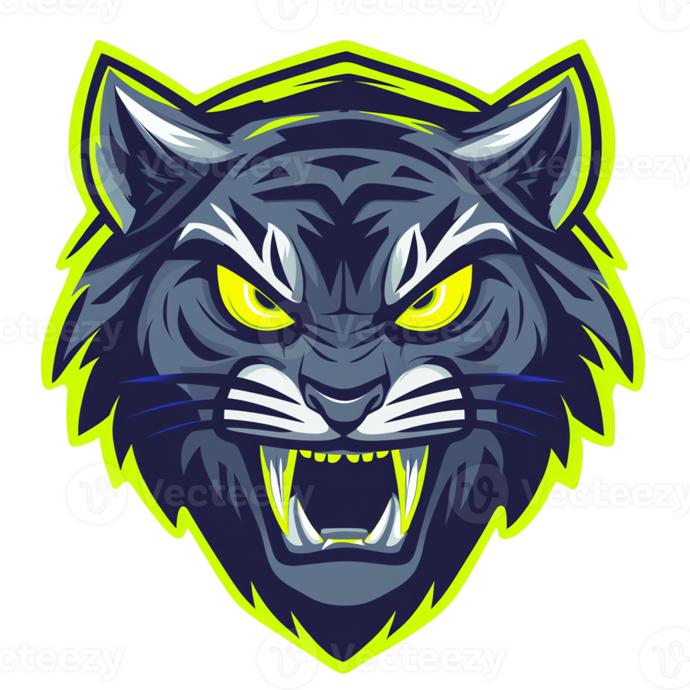 Fierce tiger mascot logo a illustration on transparent background for gaming esports and branding png