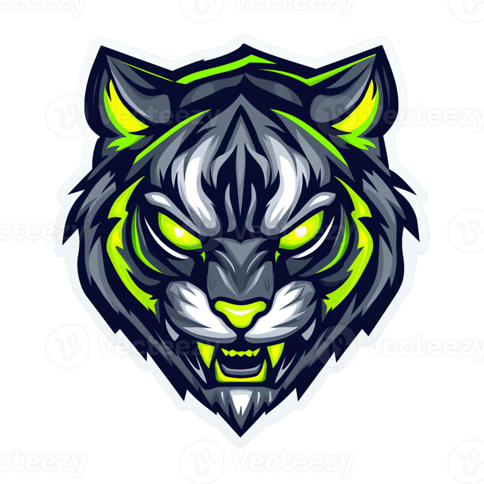 Fierce tiger head esports logo on transparent background a powerful symbol of strength and victory png