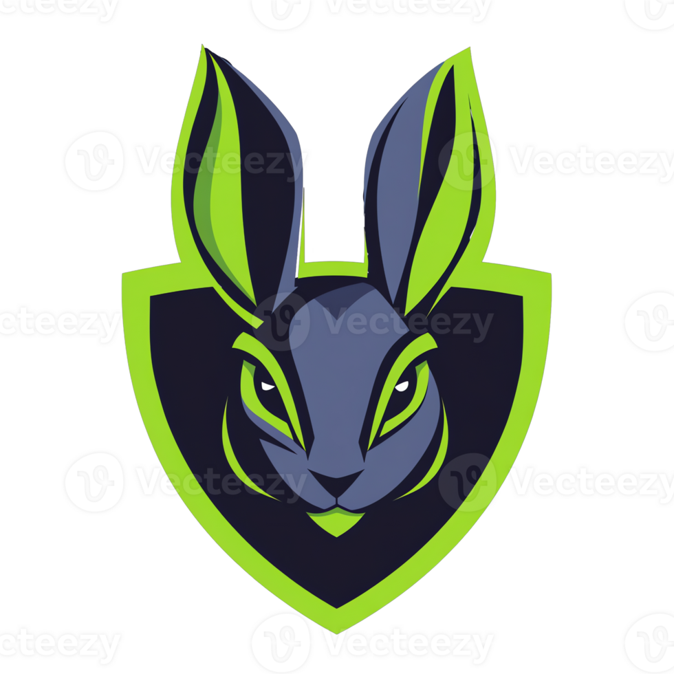 Fierce rabbit gaming logo a stylish emblem for esports teams on transparent background png