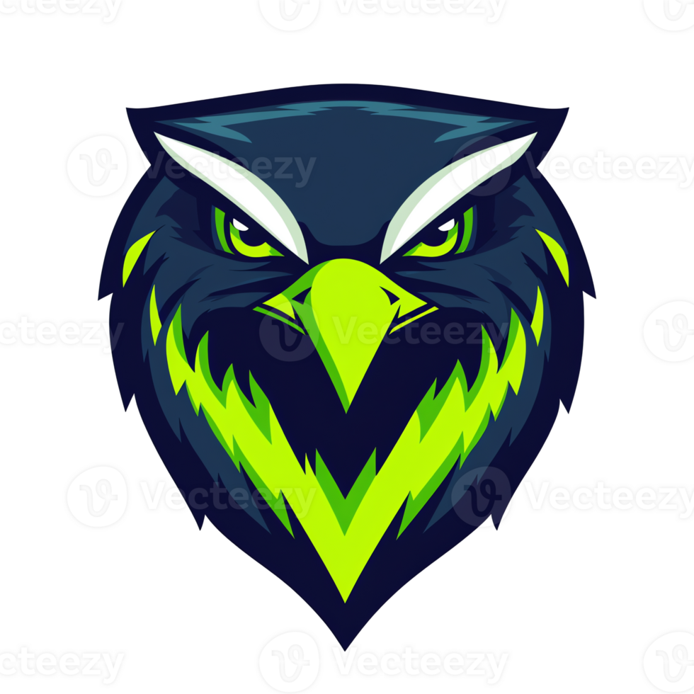 Raptor head graphic on transparent background png