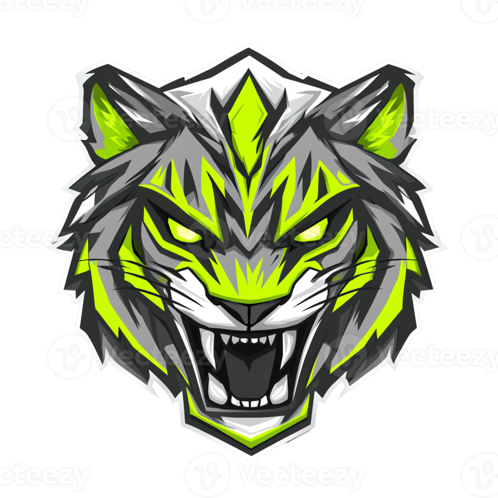 Fierce tiger logo design a powerful and majestic emblem on transparent background png