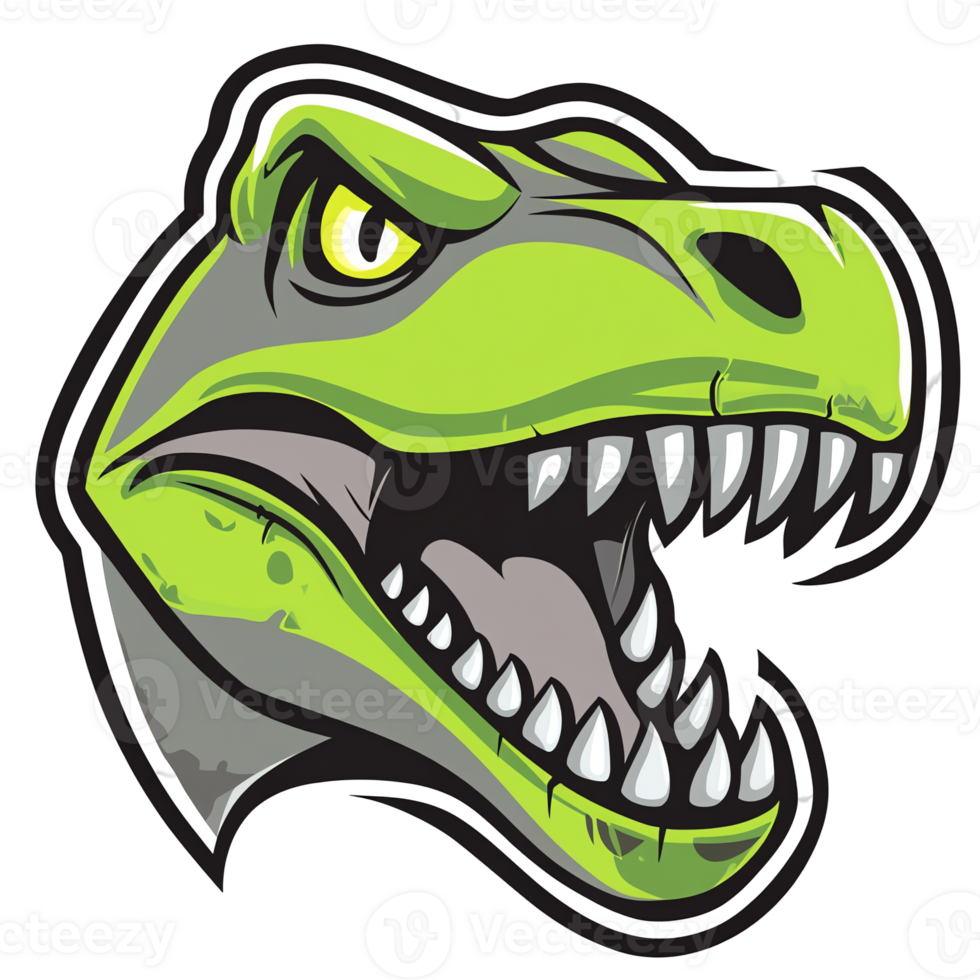 Angry tyrannosaurus rex head on transparent background png