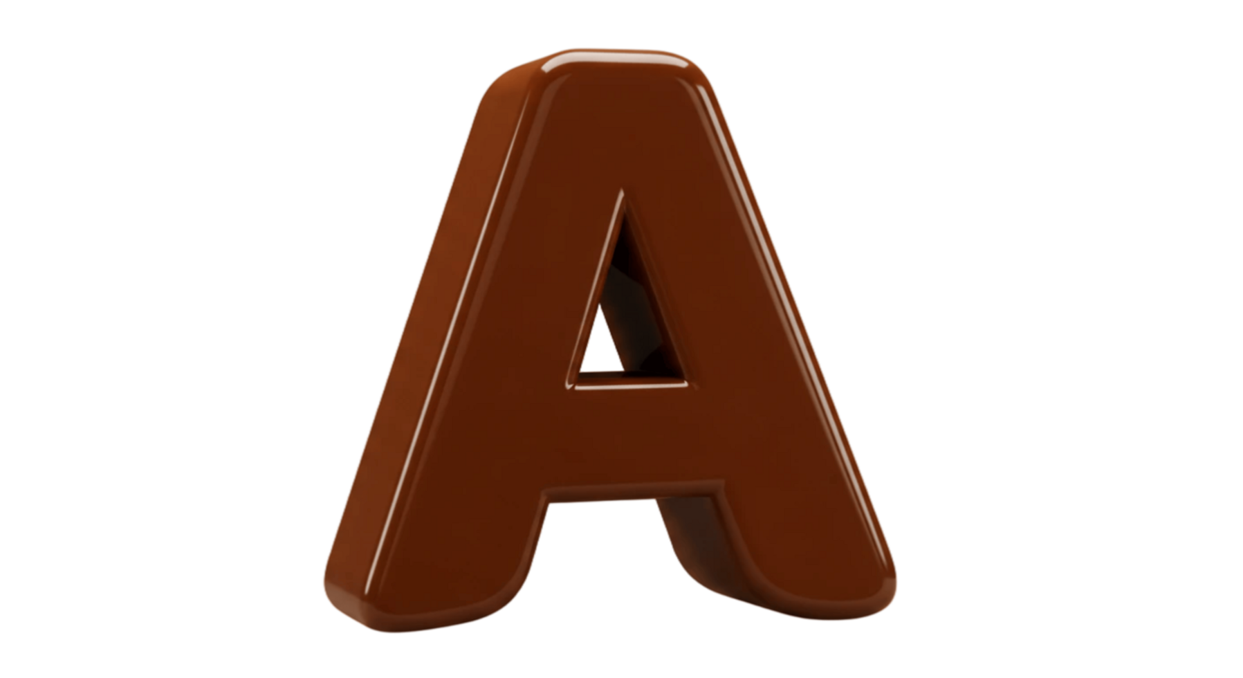 A chocolate letter a, cute 3d letter a png