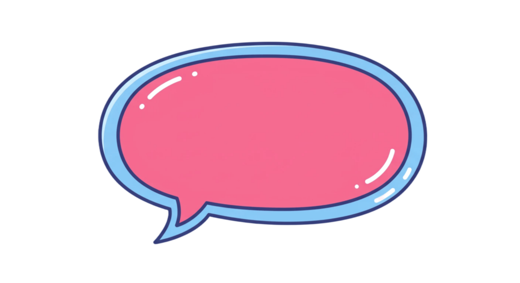 A pink speech bubble, text box png