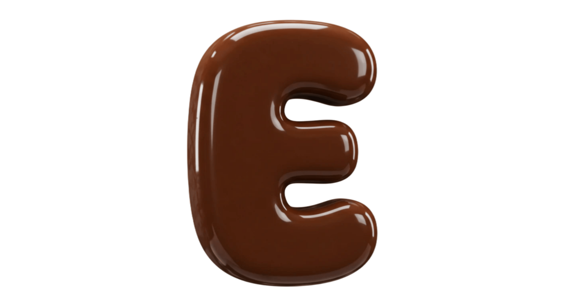 Chocolate letter 3d render png