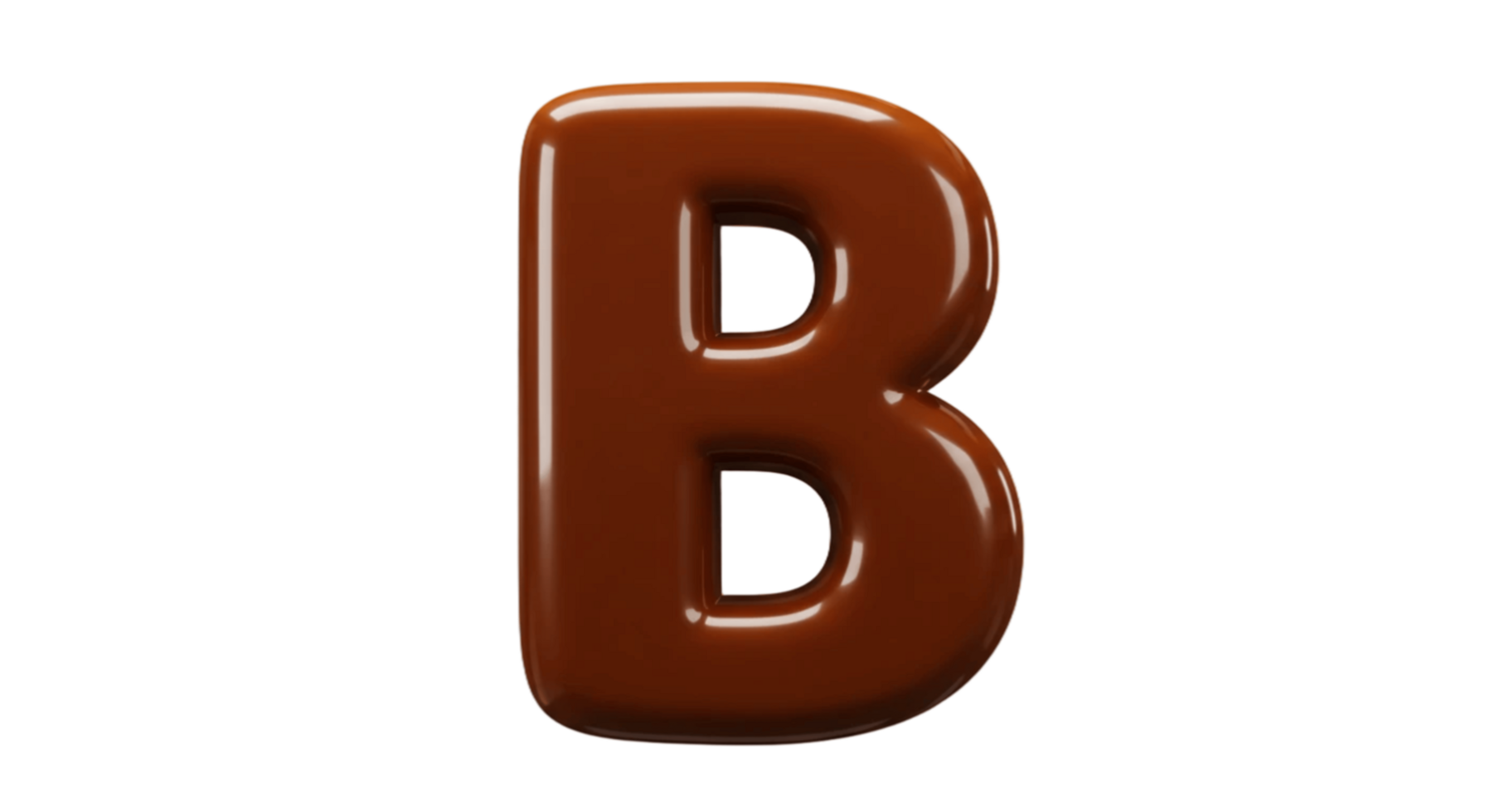 Cute 3d style of Chocolate letter b png