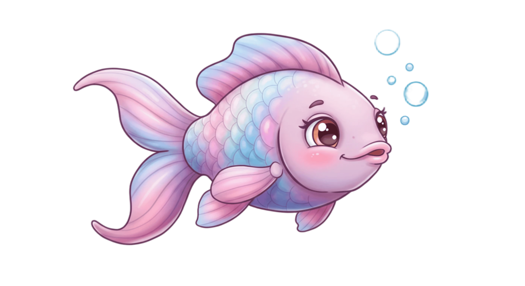 A cartoon fish with blue and pink eyes png