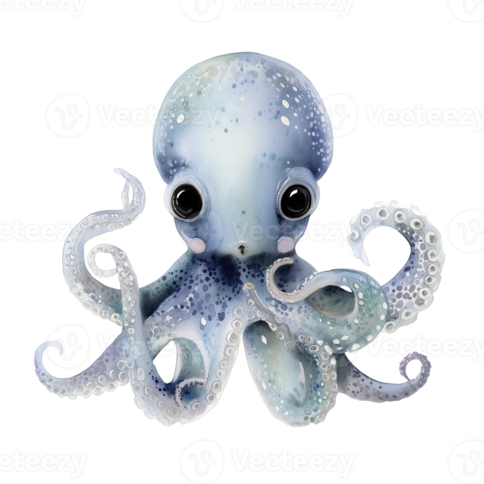 Cute octopus on transparency background makes one feel happy and cheerful with its adorable little face and design png