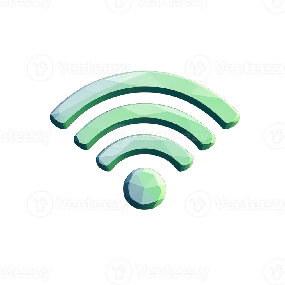 This geometric wifi icon exudes an aura of futuristic connection, hinting at seamless digital communication and network of constant connectivity png