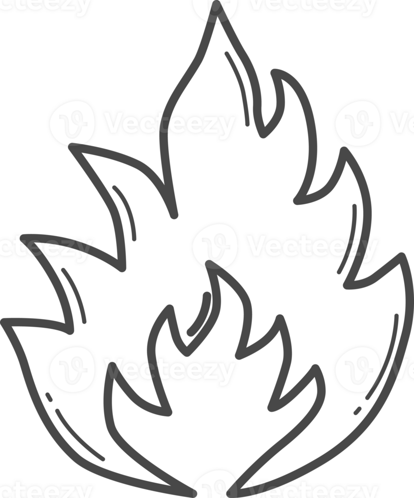 Flame illustration for coloring. png