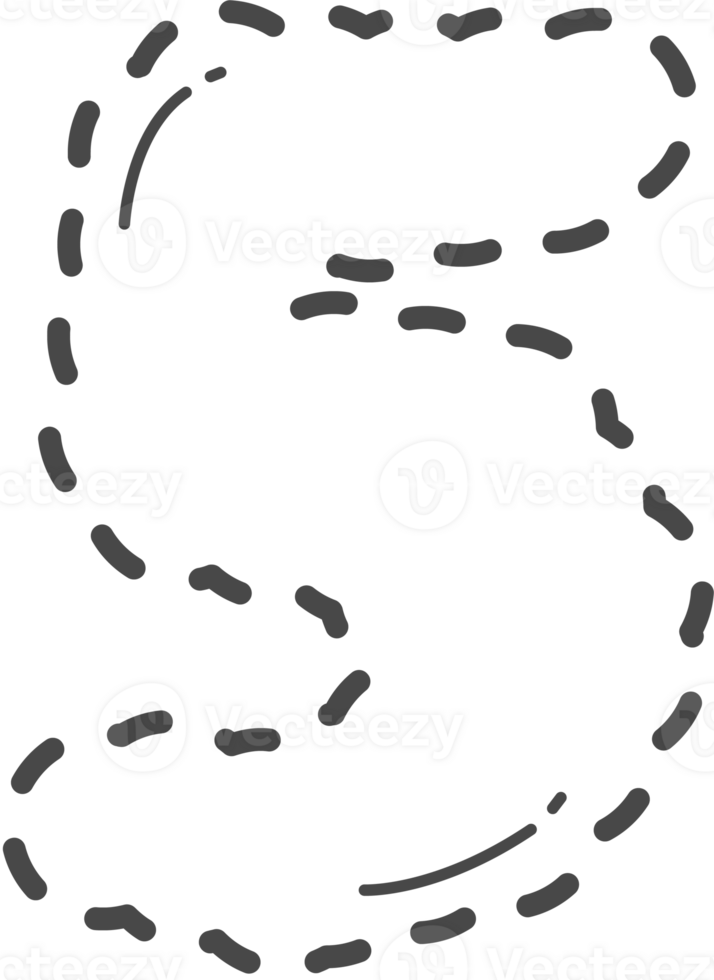 Dotted cute number tracing. Number 5. png
