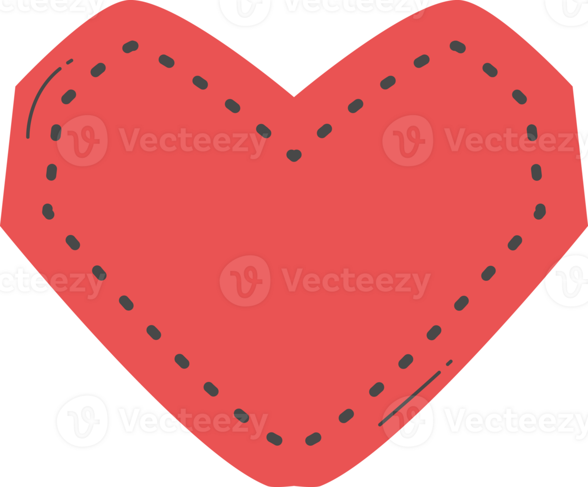 Heart shape illustration. Doodle style. png
