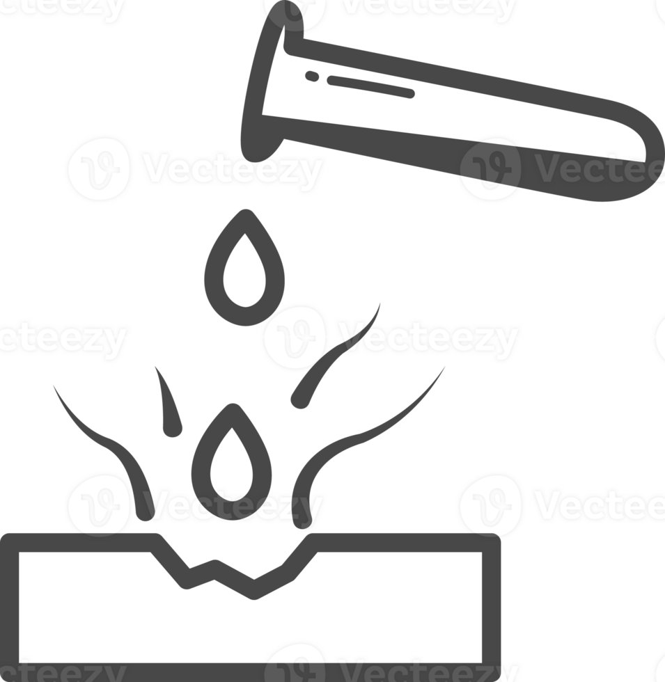 Corrosive substances illustration for coloring. png