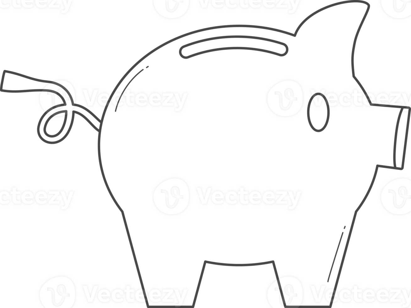 Piggy bank illustration for coloring. png