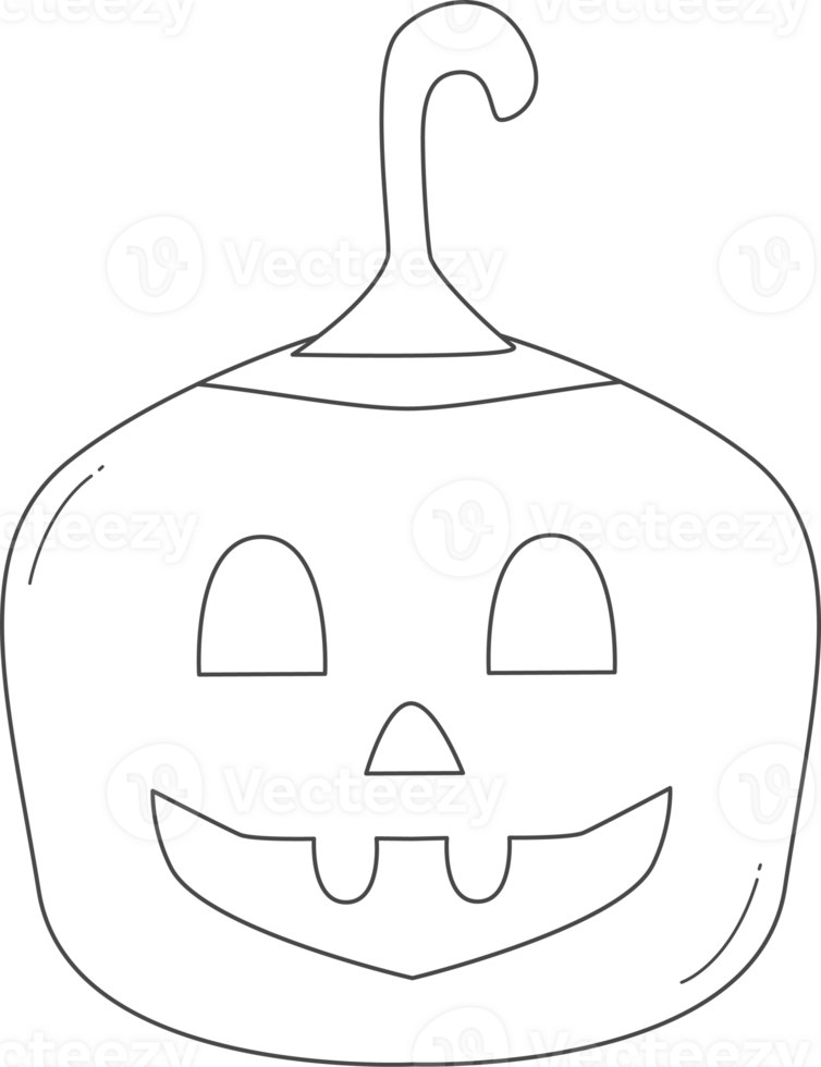 Jack o lantern pumpkin illustration for coloring. png