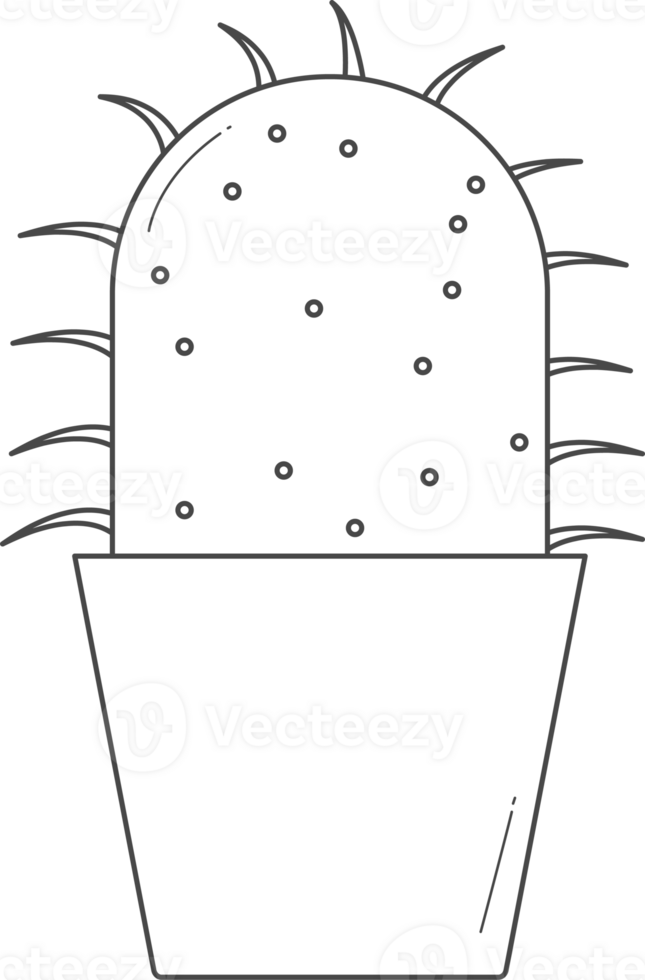 Simple cactus illustration for coloring. png