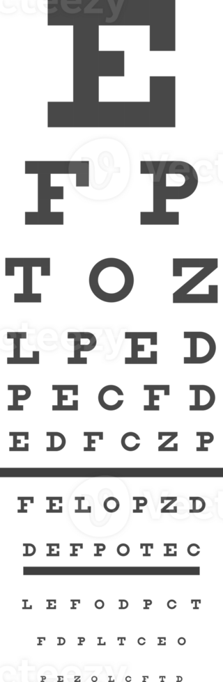 Eye test chart illustration. Accurate vision measurement. png