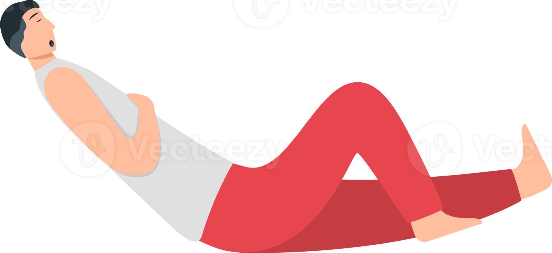 Man sleeps illustration in a sitting position. png