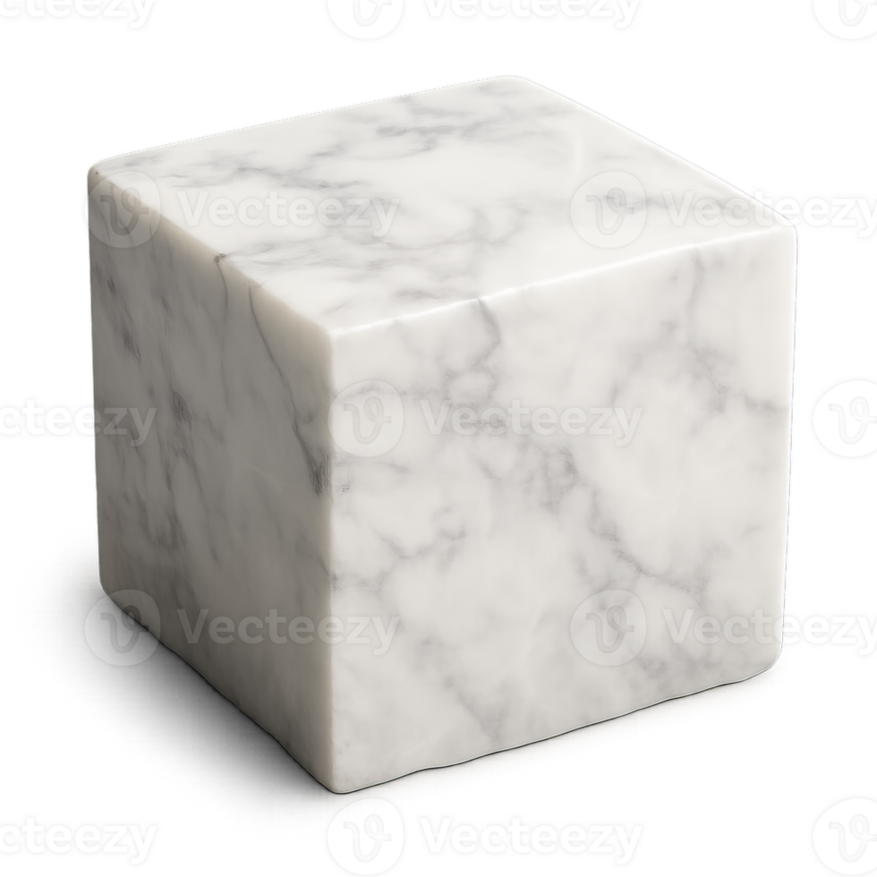 Simple Marble Stone Block with Smooth Surface and Elegant Veining png