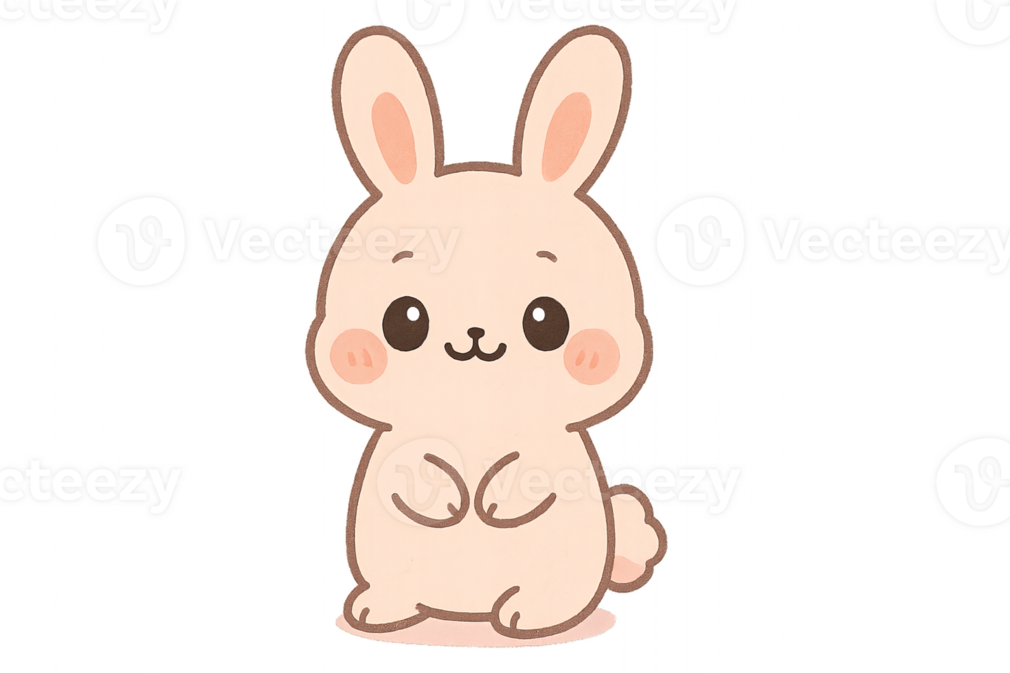 Cute Kawaii Rabbit Illustration with Simple Style Design png