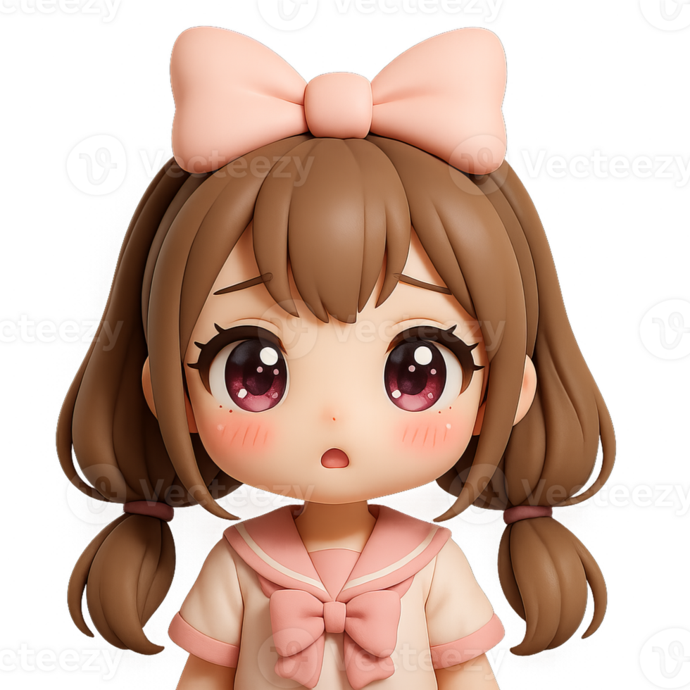 Cute Kawaii 3D Character Design Inspired by Manga Art Style png