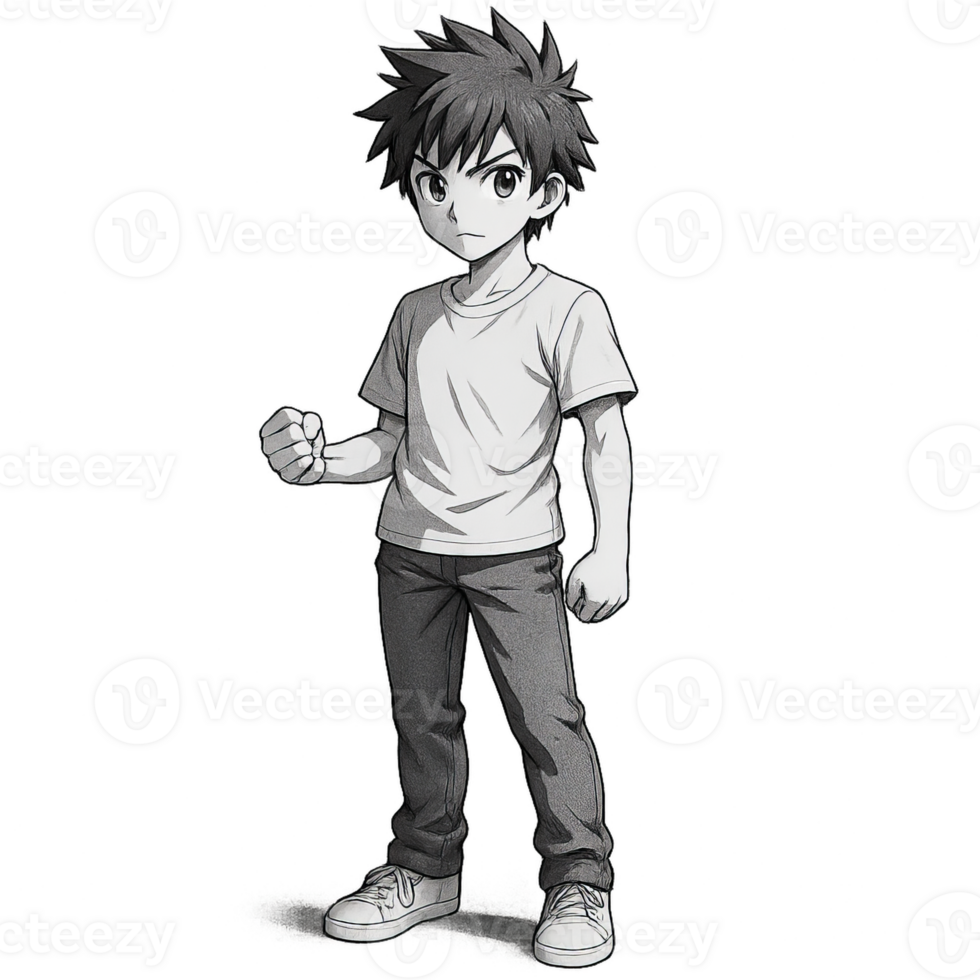 Simple 3D Manga Character Design for Creative Projects and Illustrations png