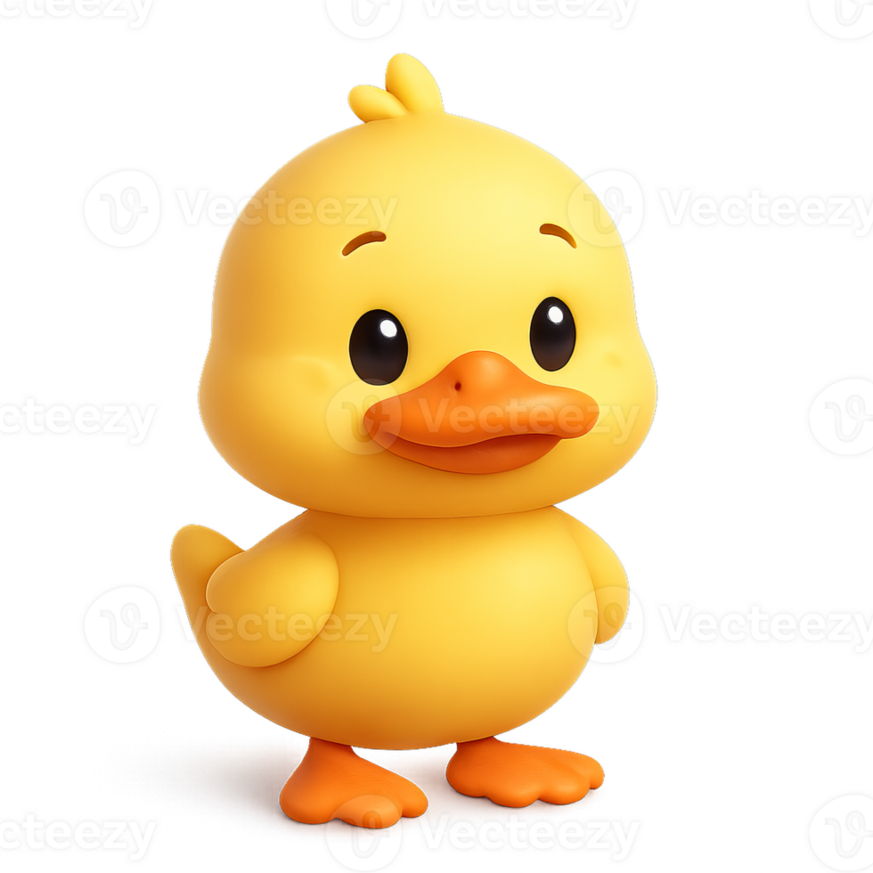 Cute 3D Cartoon Duck Character with Simple Design for Kids png