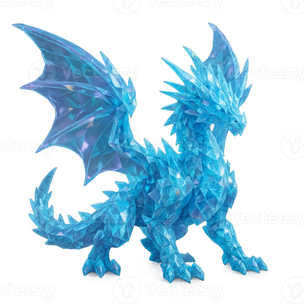 Ethereal Crystal Dragon Design Ideal for Fantasy Illustrations png