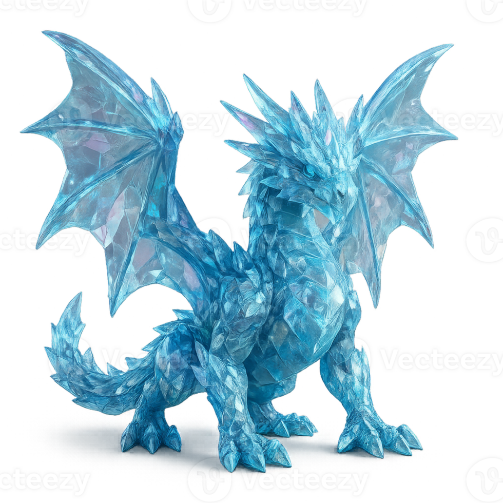 Shimmering Crystal Dragon Ready for Summoning in Fantasy World png