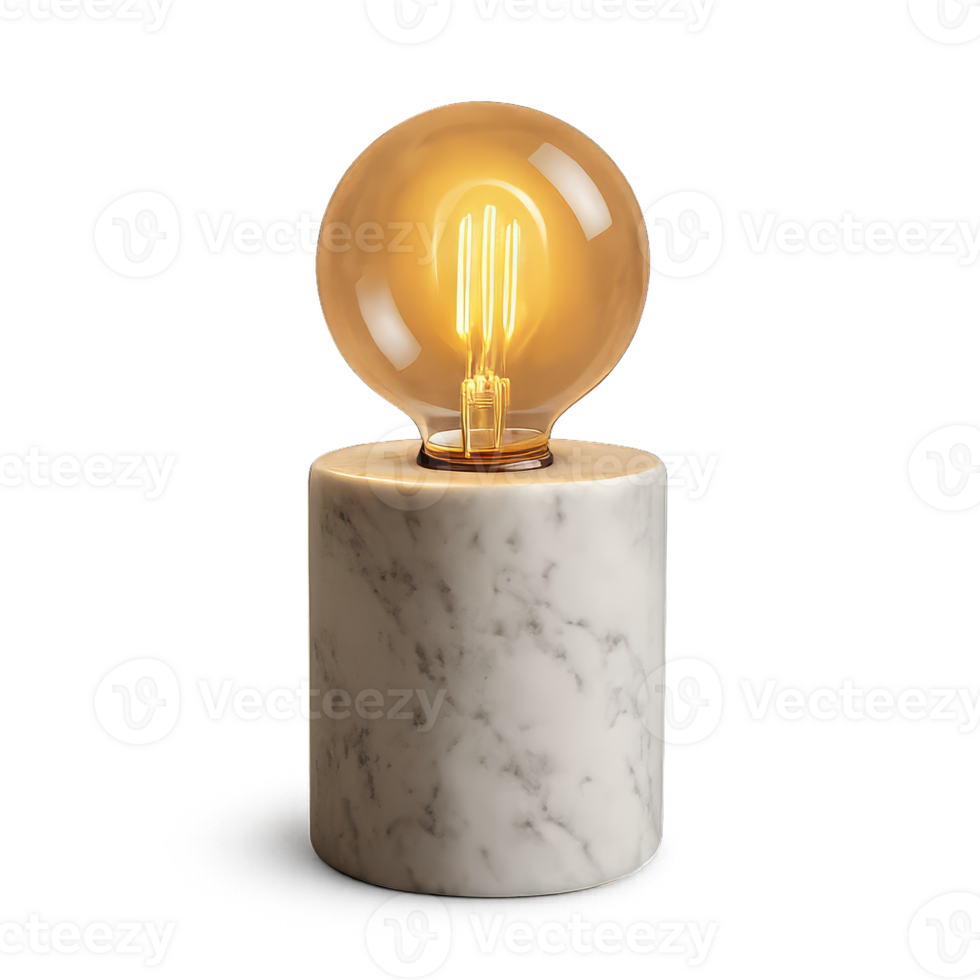 Elegant 3D Marble Lamp Design with Warm Light for Modern Spaces png
