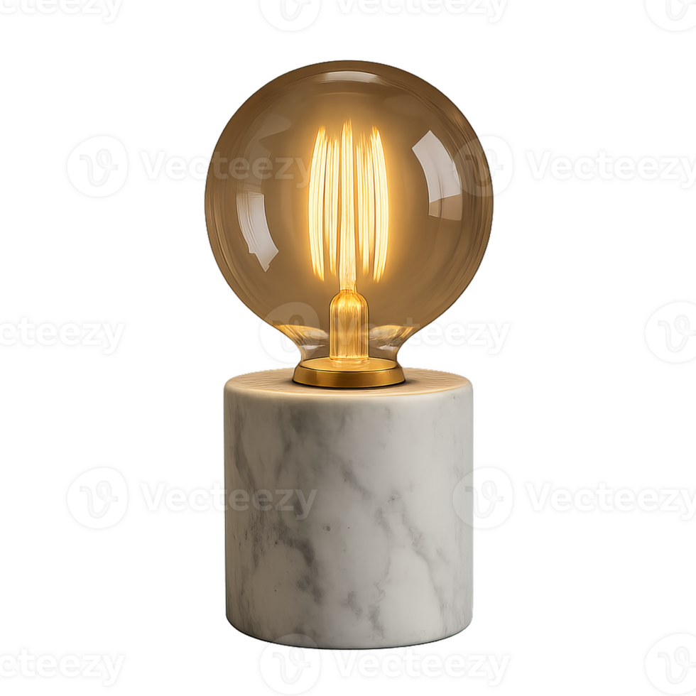 Elegant 3D Marble Lamp with Warm Glow for Modern Interiors png