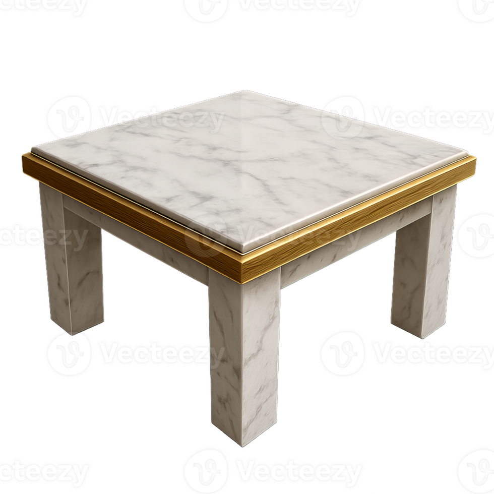 Elegant Marble Table with Simple Design Gold Accents png