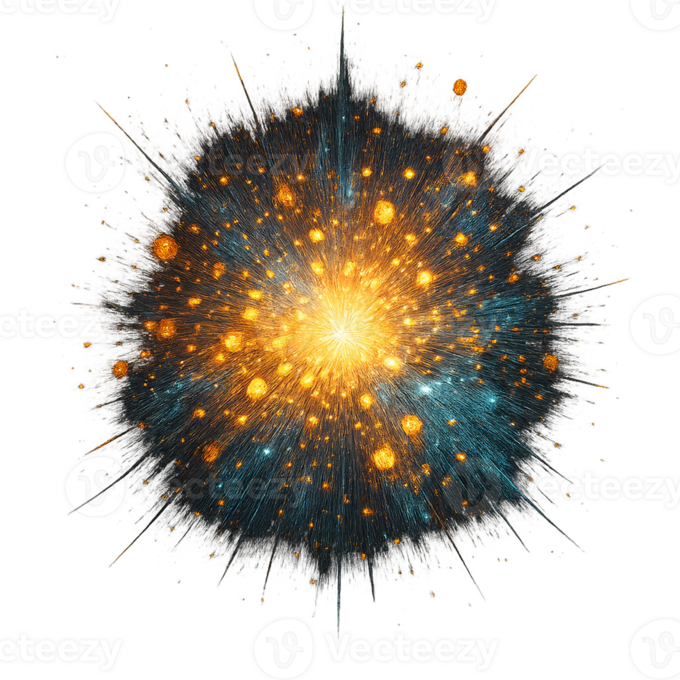 Abstract Particle Explosion in Vibrant Colors and Dynamic Shapes png