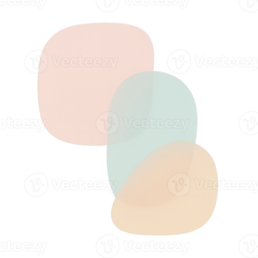 Soft Pastel Abstract Shapes in Simple Composition for Modern Design png