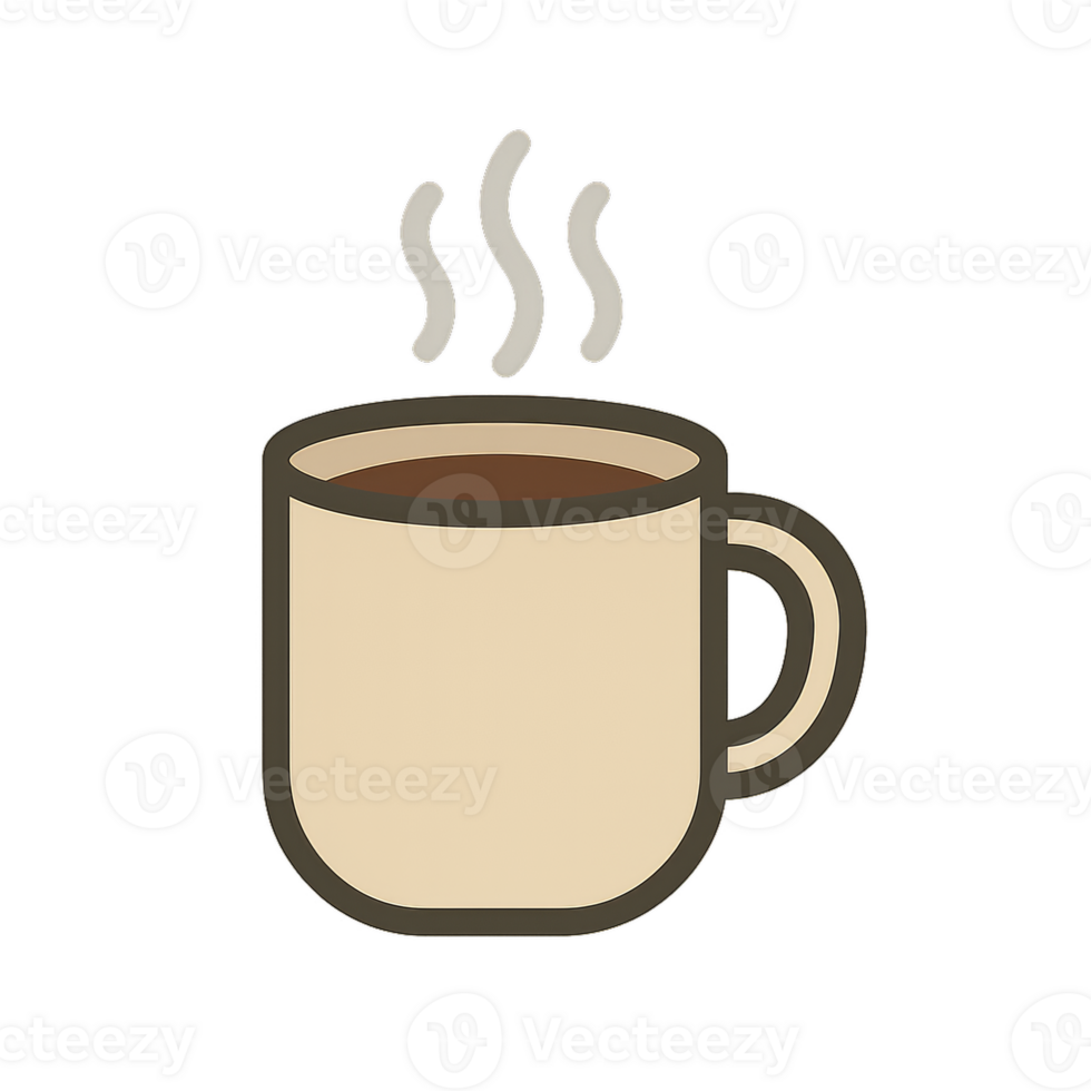 Simple Mug With Steaming Coffee Illustrating Warmth and Comfort png