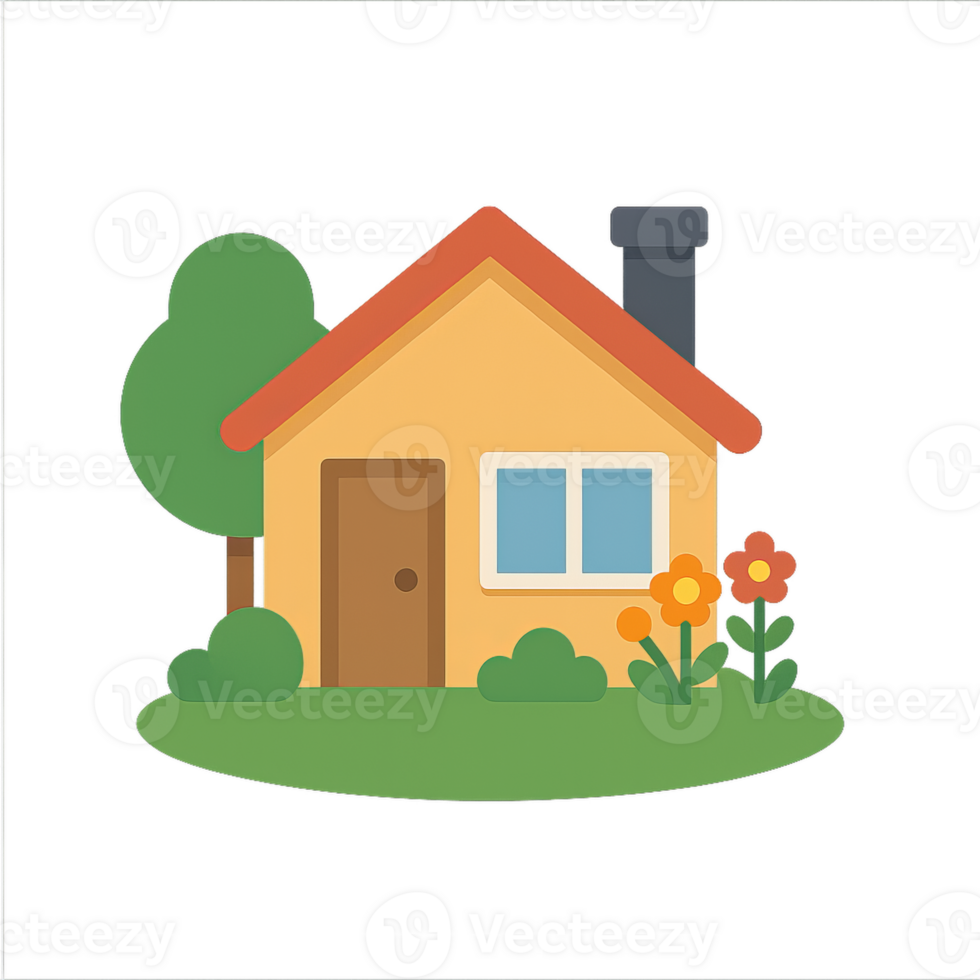 Simple Minimalist House Design with Nature Elements and Colors png