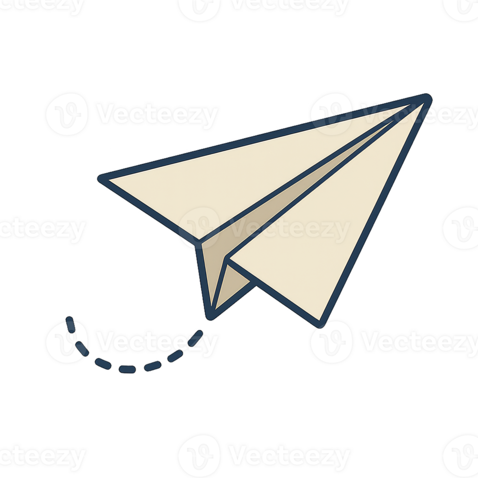 Simple Paper Plane in Flight with Clean Lines and Soft Colors png