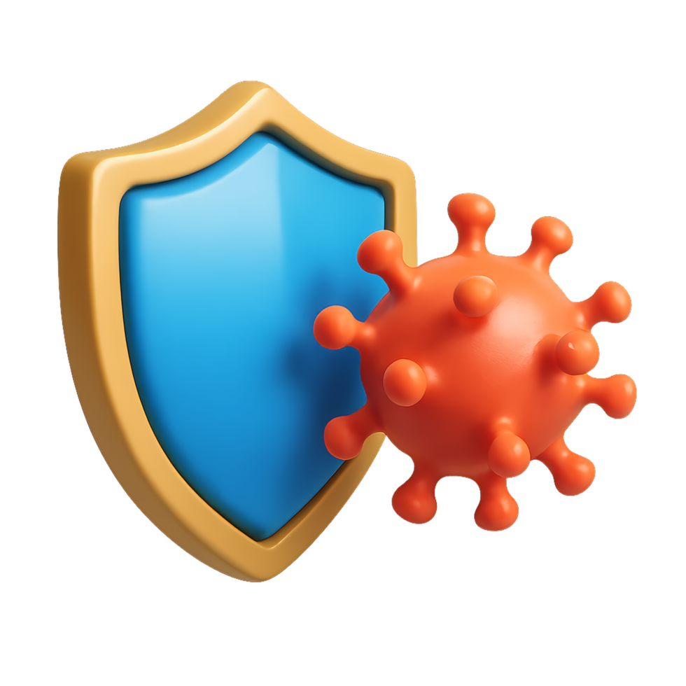 Icon of Virus Shield Representing Protection Against Infections png