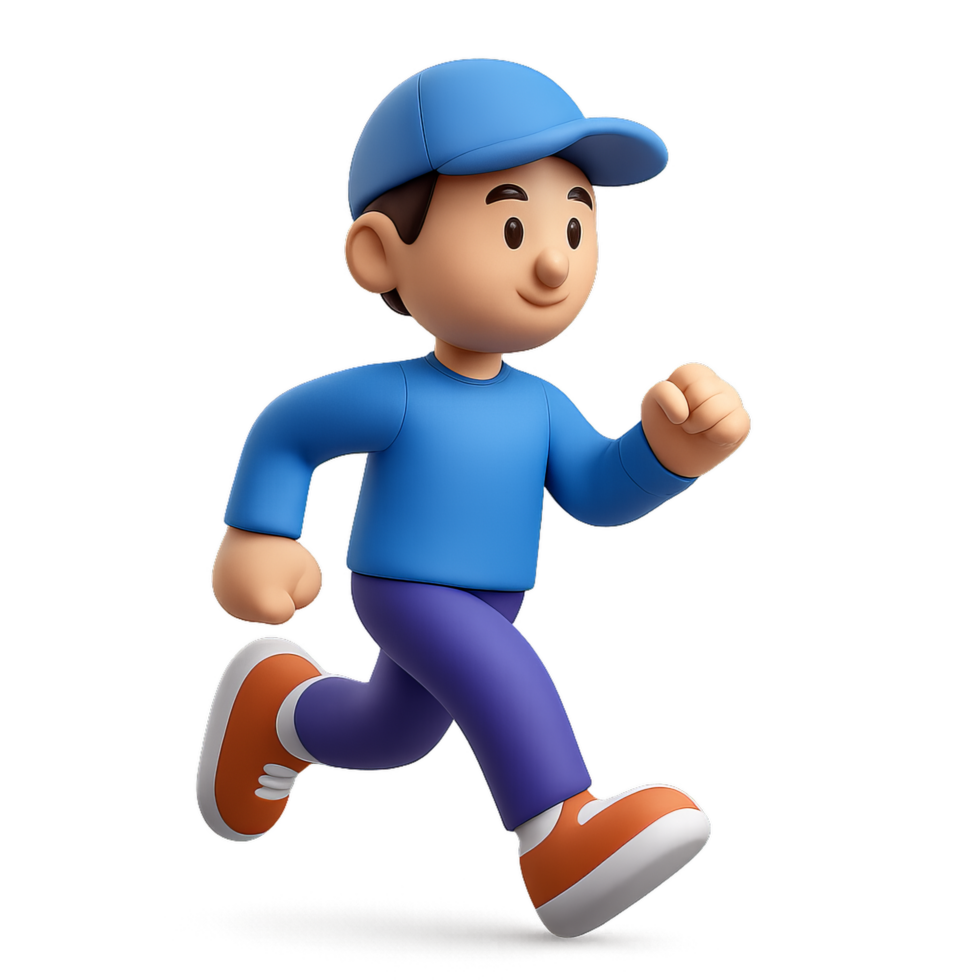 3D Animation of a Simple Jogger Character Running in Style png