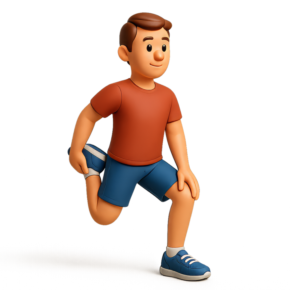 3D Simple Stretching Figure in Action Pose for Healthy Lifestyle png